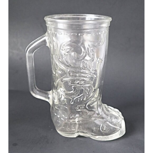 2 Vintage Cowboy Boot Shaped Clear Drinking Libbey Glass - Picture 7 of 7